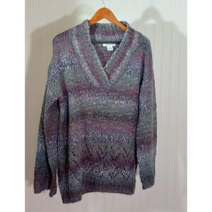 Liz Claiborne gradient color wool blend sweater size large